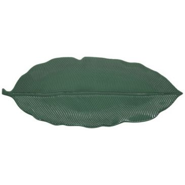 Plat 47 x 19 cm Feuille de Bananier Vert Foncé - Madagascar