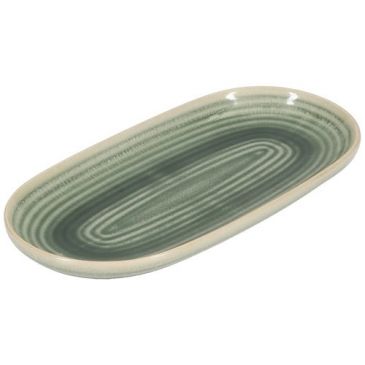 Plat de service ovale 23 x 12 cm Vert - Cameo