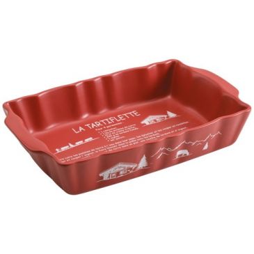 Plat rectangulaire 21 x 12.5 cm Rouge - ''La Tartiflette''