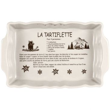 Plat rectangulaire 35 x 22 cm Crème - ''La Tartiflette''