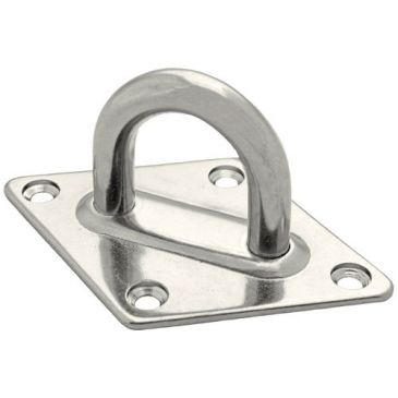 Platine œil - fil 10mm - losange - acier - inox - 80 x 120 mm