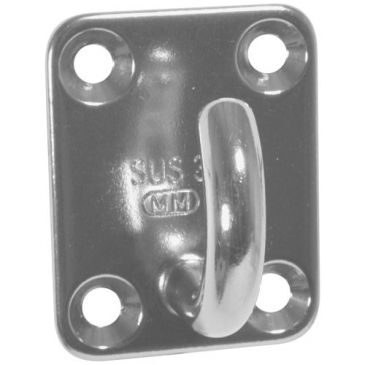 Platine rectangulaire avec crochet ouvert - L : 40 mm - l : 50 mm - D22 mm 