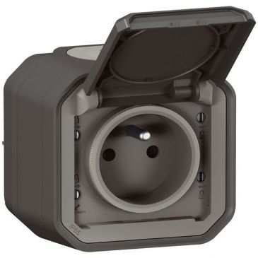 Prise de courant 2P+T - Plexo - complet saillie - anthracite