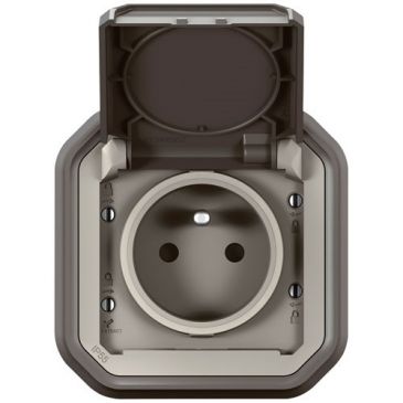 Plexo prise de courant standard encastré anthracite