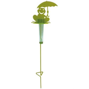 Pluviomètre à piquer grenouille vert anis