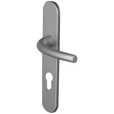 Poignée de porte firme alu argent perçage cylindre