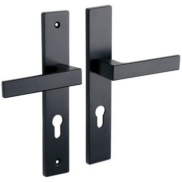 Poignée de porte loft noir mat perçage cylindre