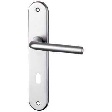 Poignée de porte tignes alu argent perçage clé
