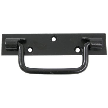 Poignée sur platine bouts carrés - L : 140 mm - noir
