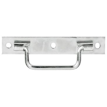Poignée sur platine bouts carrés - L : 140 mm - zingué blanc