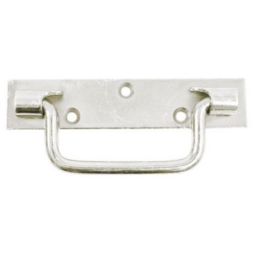 Poignée sur platine bouts carrés - L : 160 mm - zingué blanc