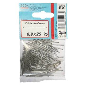 Pointe placage acier 0.9x25 x220p en blister