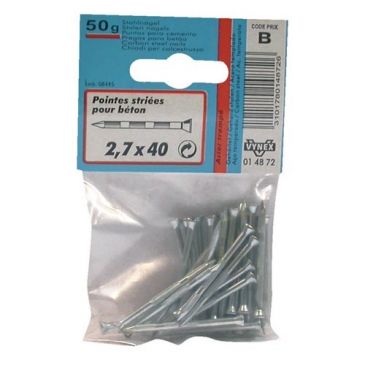 Pointe striée béton acier trempé 3.5x60 50g sc