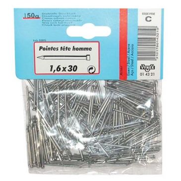 Pointe TH acier 1.5x25  150g