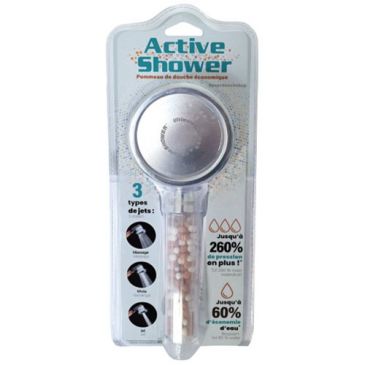 Pommeau de douche 3 jets active shower transparent