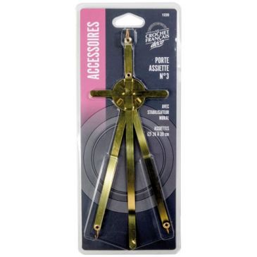 Porte assiette 3 dimension réglables - laiton - 26/39 cm 