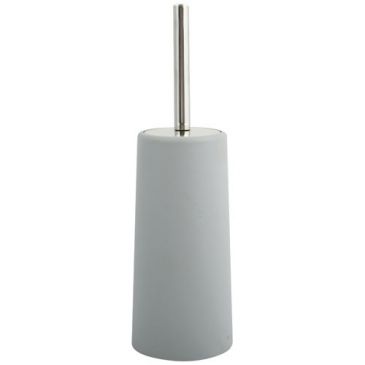 Brosse WC - avec support - PP et inox - gris clair