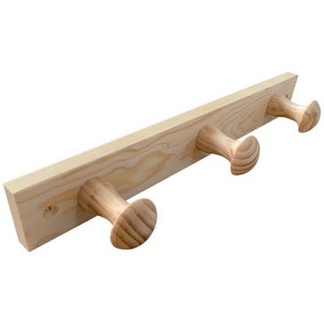 Porte-manteau - en bois - pin naturel - 3 têtes 