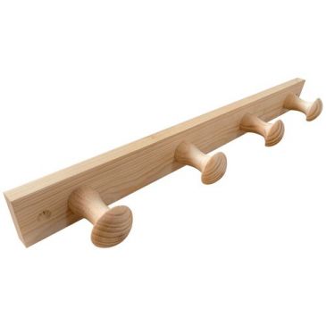 Porte-manteau - en bois - pin naturel - 4 têtes 