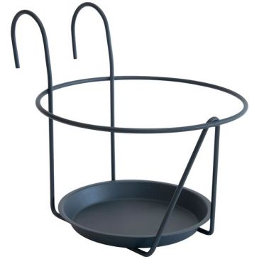 Porte pot soucoupe crochet 20-22cm anthracite