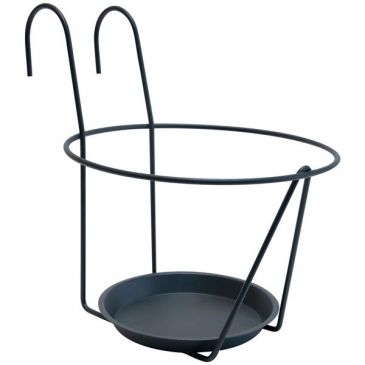 Porte pot soucoupe crochet 25 cm anthracite