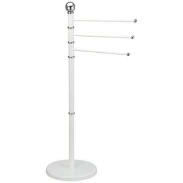 Porte serviette 3 branches epoxy blanc