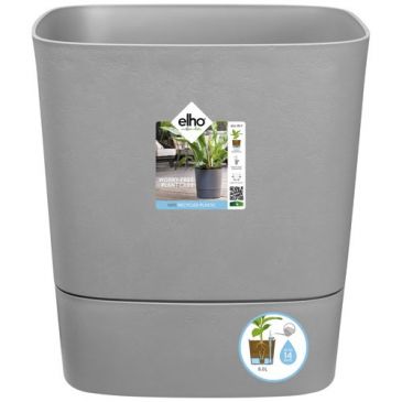 Pot Greensense aqua care carré 38cm ciment clair