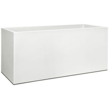 Pot Vivo mat rectangle avec roues 90cm blanc