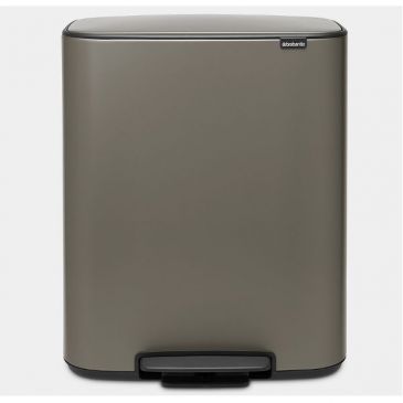 Poubelle à pédale 2 x 30 L Platinium - Bo