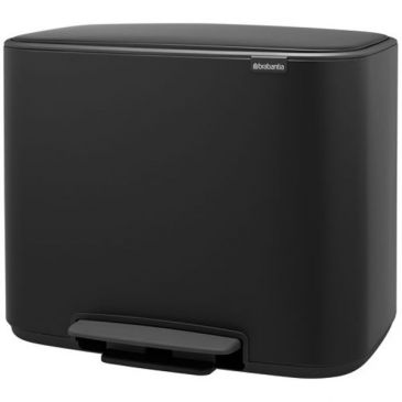 Poubelle à pédale 11 + 23 L Matt Black - Bo