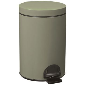 Poubelle à pédale 14 L Gris Vert - Élora
