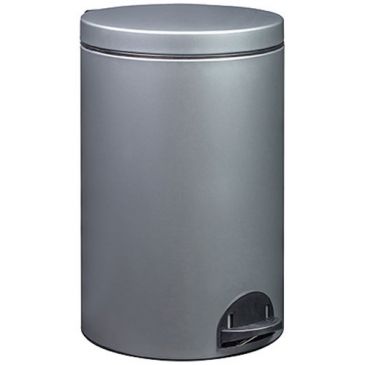 Poubelle à pédale 20 L Gris Métal - Élora
