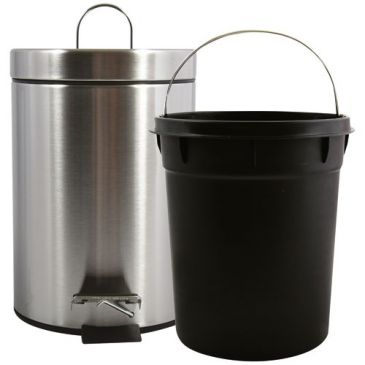 Poubelle grise 3l finition satinée avec seau amovible