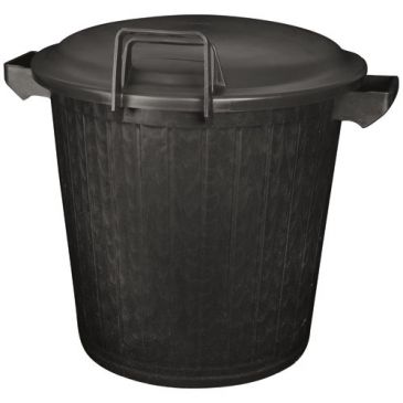 Poubelle immeuble 50l +couvercle crochet noir