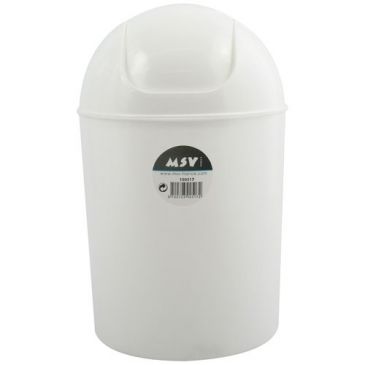 Poubelle salle de bain - 5 L à bascule ronde - blanc
