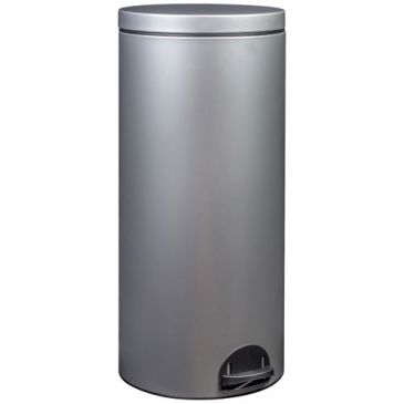 Poubelle à pédale - Sania 30 L gris métal