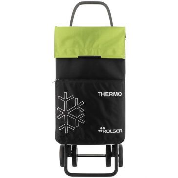 Poussette de marché 46 L + 8 L Noire & Vert Pomme - Termo Fresh MF Dos + 2
