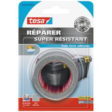 Ruban adhésif - Premium réparation toilé - super résistant - gris - 2,75 mm