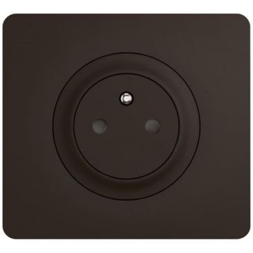 Prise noir 2p+t surface confort avec plaque complet