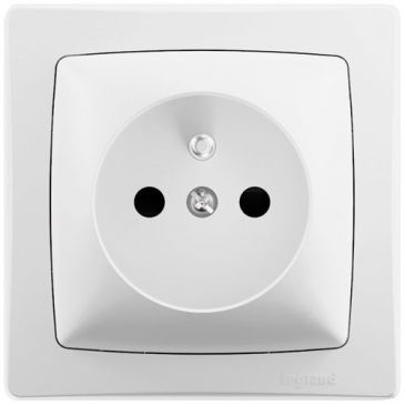 Prise apparente 2p+t complet blanc