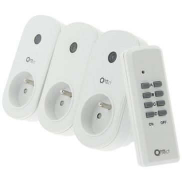 Prise sur télécommande - lot de 3 - blanc