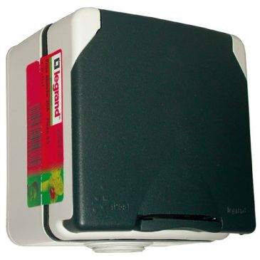 Prise de courant de puissance  20 A - étanche IP 55 - 84x84x59 mm - saillie