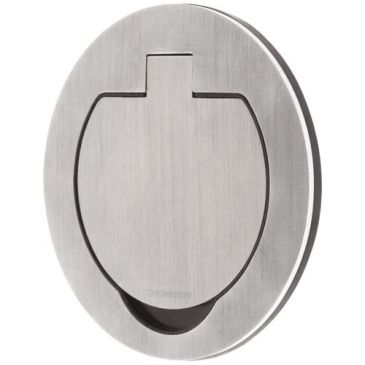Prise de sol étanche ronde  2P+T 16A  IP55 métal brossé