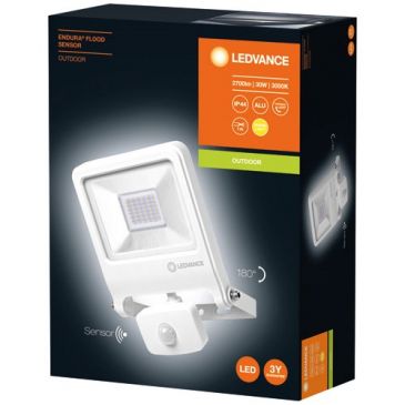Projecteur endura flood 30w 2400lm 3000k blanc