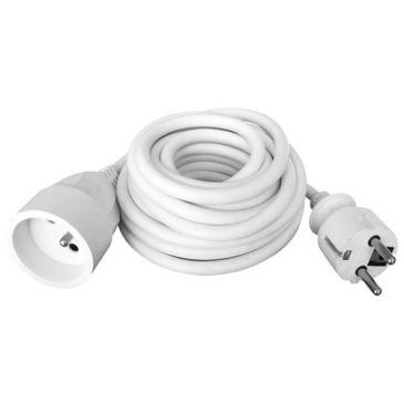 Prolongateur ménager 16A - H05VV-F 3G1.5mm² - 10 m - blanc