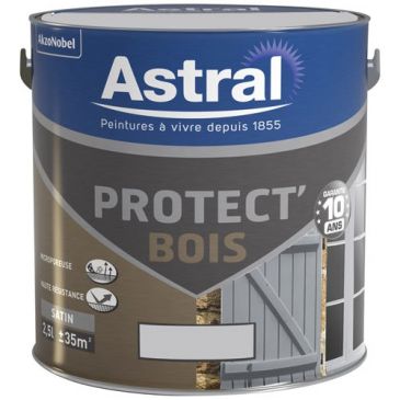 Peinture glycéro Bois 500 ml Satin Protect' Bois - Gris Clair