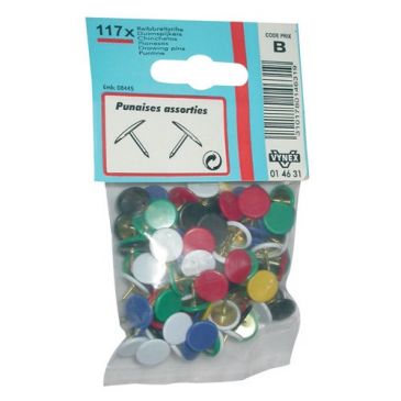 Punaise couleur assorties X117P