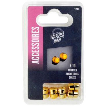 Punaises magnétiques dorées - lot de 10