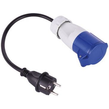 Adaptateur caravane femelle avec câble 30 cm IP44 bleu