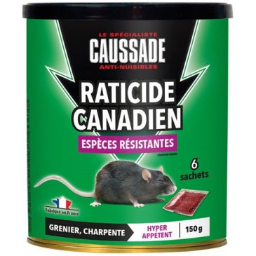  Appât céréales - raticide canadien - espèces résistantes - 150 g - boite m